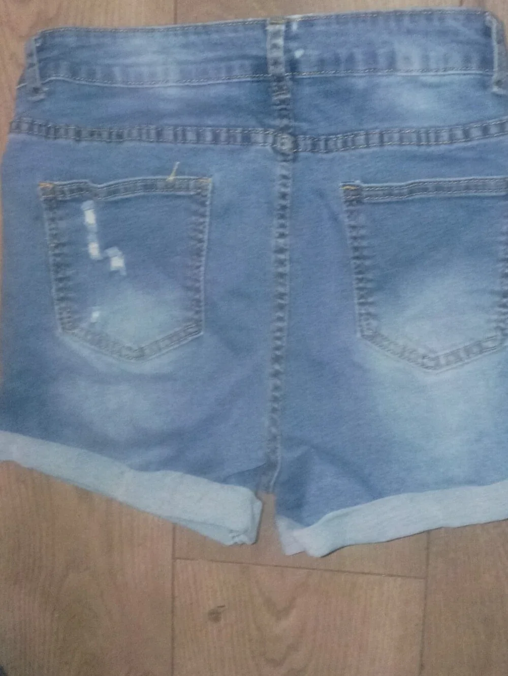 Distressed Blue Denim Women’s Shorts